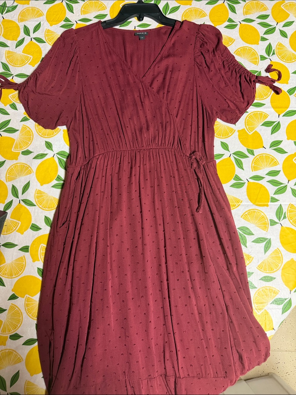 torrid Wine Faux Wrap-Style Midi Dress